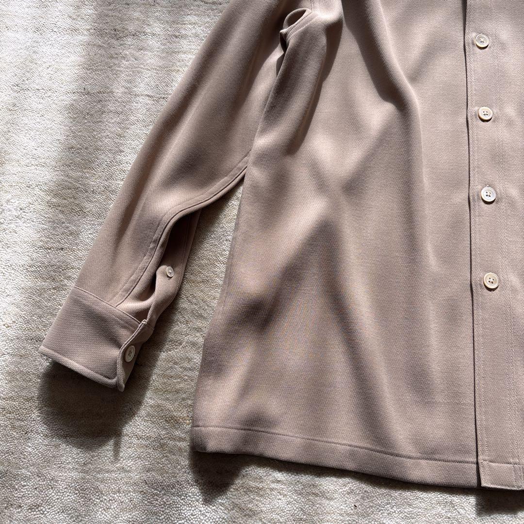 AURALEE バンドカラー オーバーサイズ ウールシャツ ベージュ サイズ0