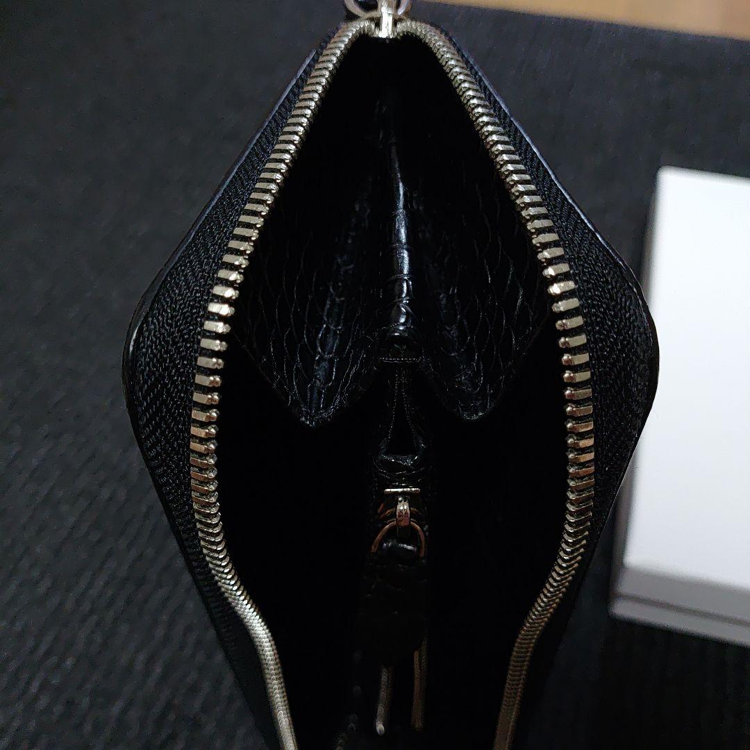 クロコダイル革　豪華使用　長財布　無双　ラウンドファスナー