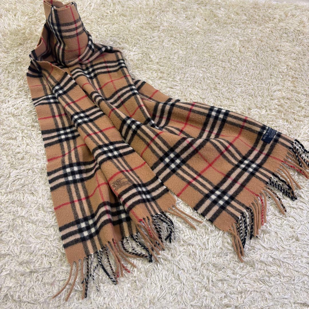 バーバリーロンドン　ノバチェック　イギリス製　ウール100% ロングマフラー