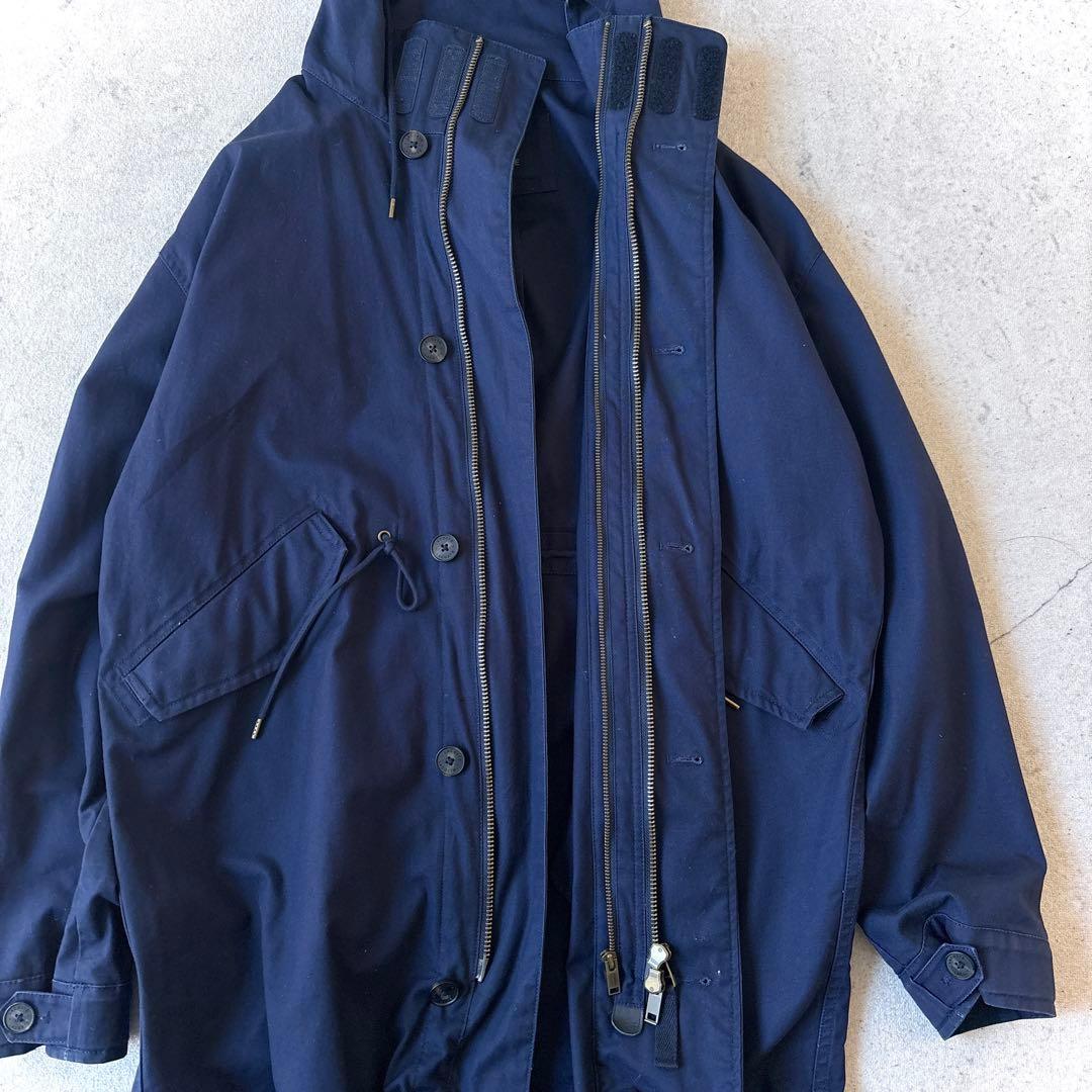 ラコステ 3way 裏ボア モッズコート フィッシュテイルパーカー ネイビーXL