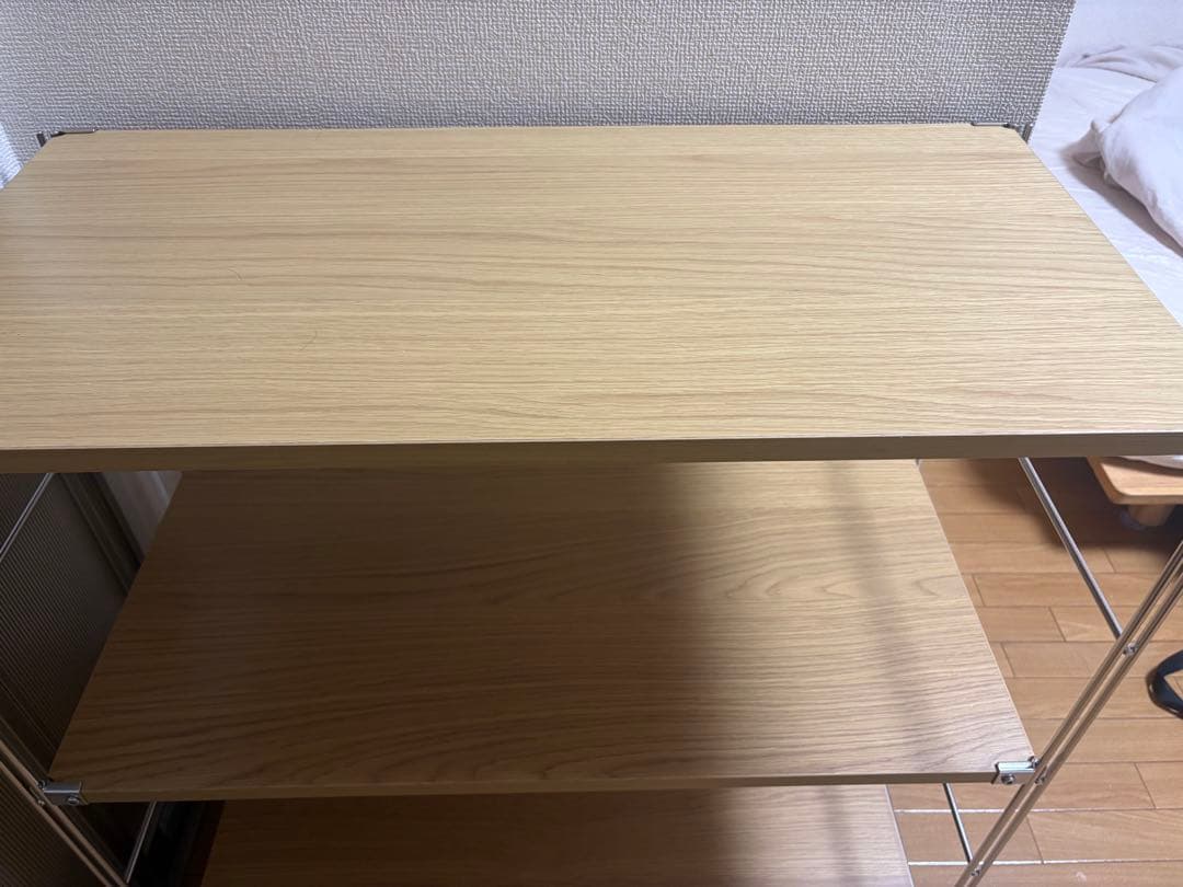 無印良品　ステンレスユニットシェルフ　オーク材棚セット　ワイド　小