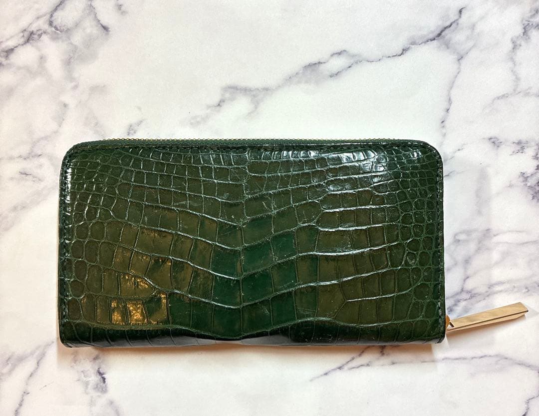 【月末セール】クロコダイル本革長財布【CITSコピー付き】