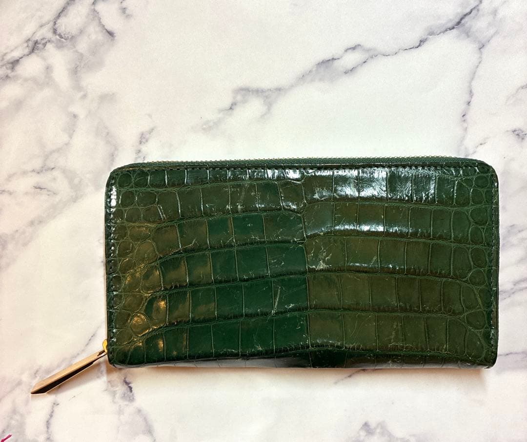 【月末セール】クロコダイル本革長財布【CITSコピー付き】
