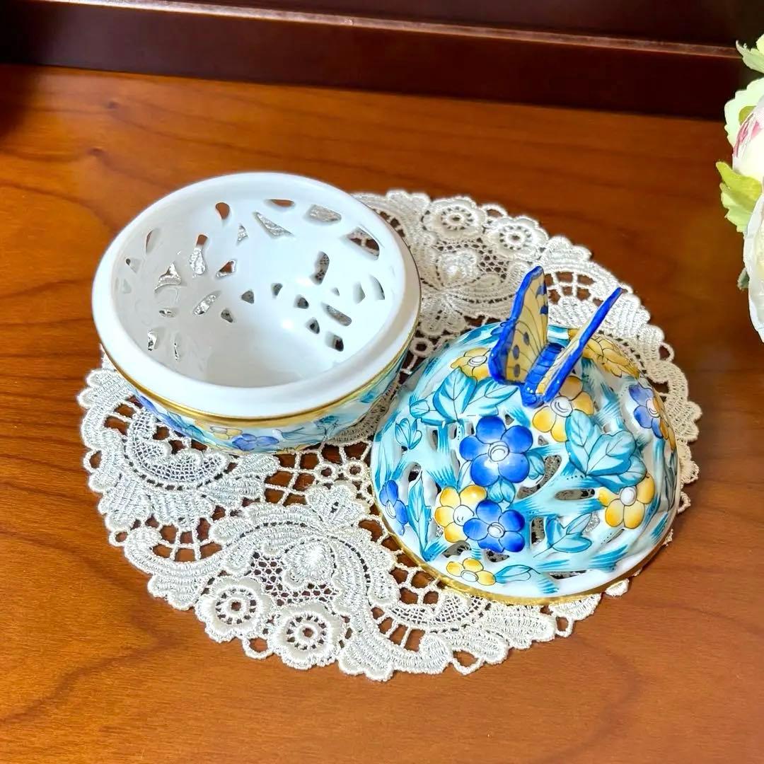 ヘレンド ファンタジー 透かしボンボン 蝶 小物入れ ボンボニエール 新品