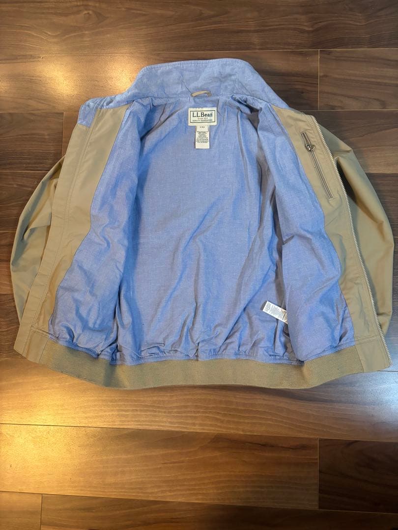 ほぼ新品 エルエルビーン ウォームアップジャケット 裏地シャンブレー ベージュM