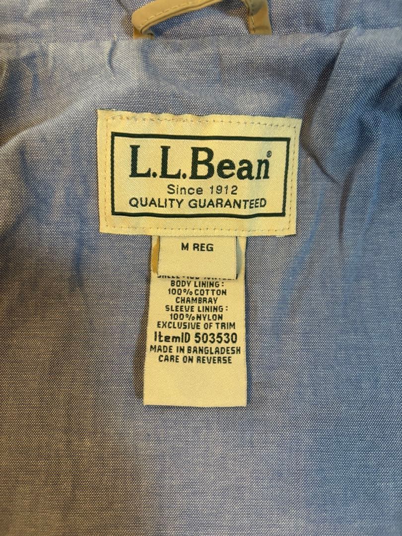 ほぼ新品 エルエルビーン ウォームアップジャケット 裏地シャンブレー ベージュM