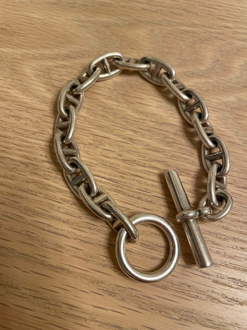 シルバー925 アンカーチェーンブレスレット シェーヌダンクル風　MM