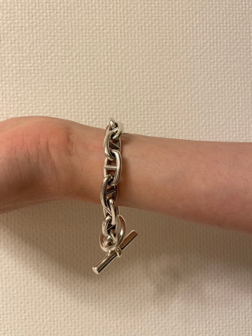 シルバー925 アンカーチェーンブレスレット シェーヌダンクル風　MM