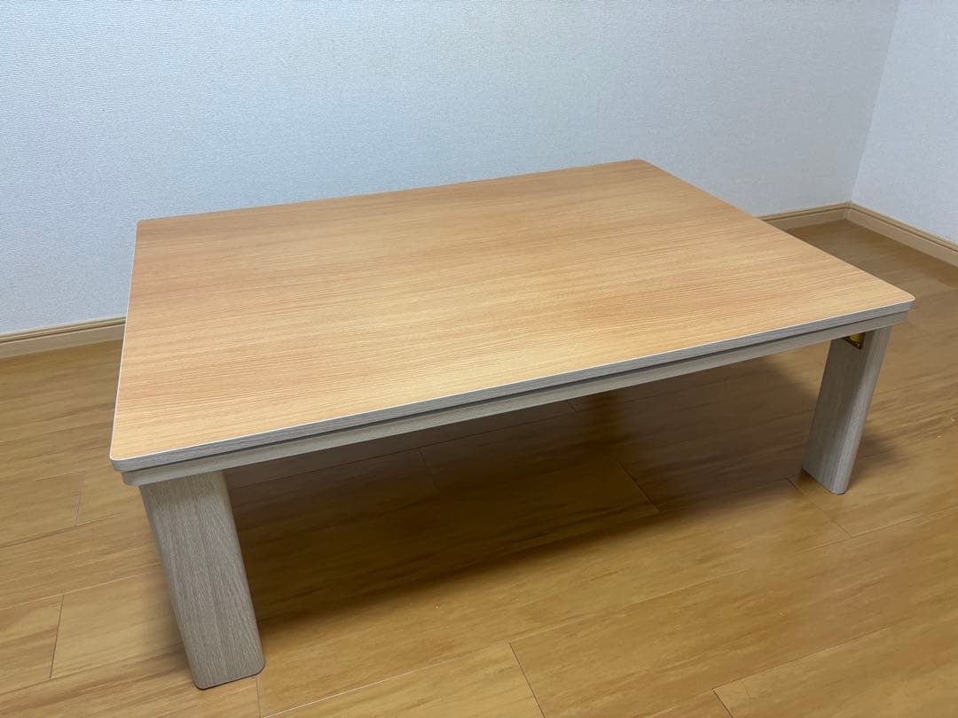 折れ脚こたつ ホワイト ナチュラル 天板リバーシブル 105cm×75cm