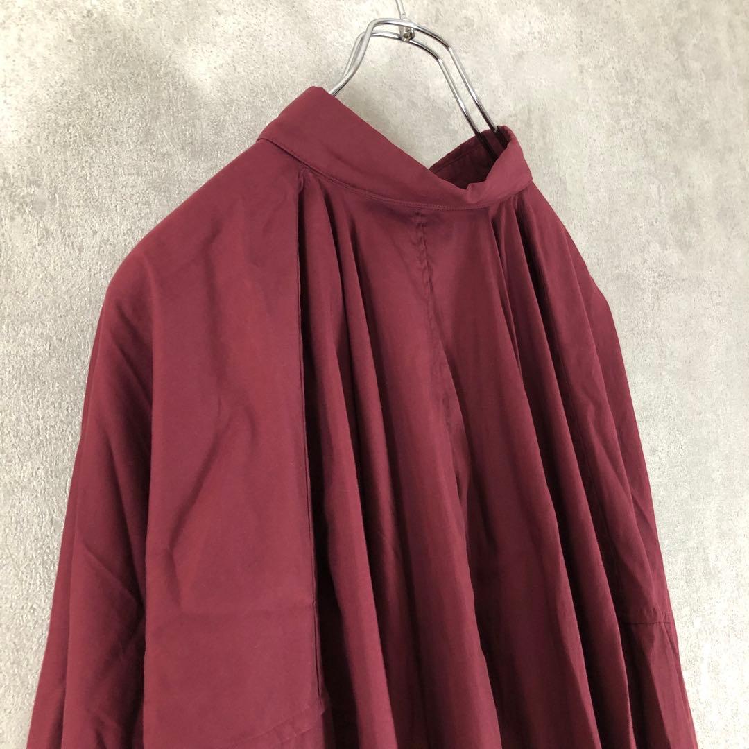 LIMI feu リミフゥ 2018AW ボリュームフレアブラウス ボルドー