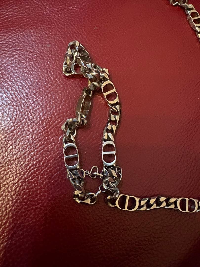 Dior シルバー チェーンリンク ネックレス CD