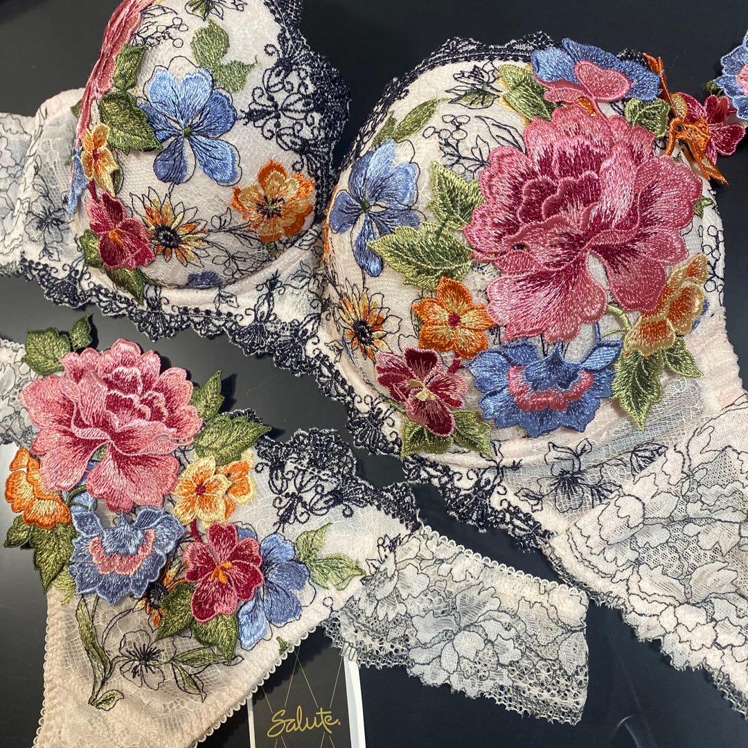 サルート59店舗限定　PIカラー 希少　ブラジャーE80&ソングM
