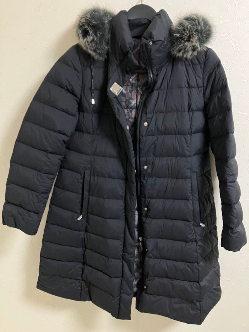 美品 BALMAIN バルマン ダウン コート フォックス ファー 黒 ブラック