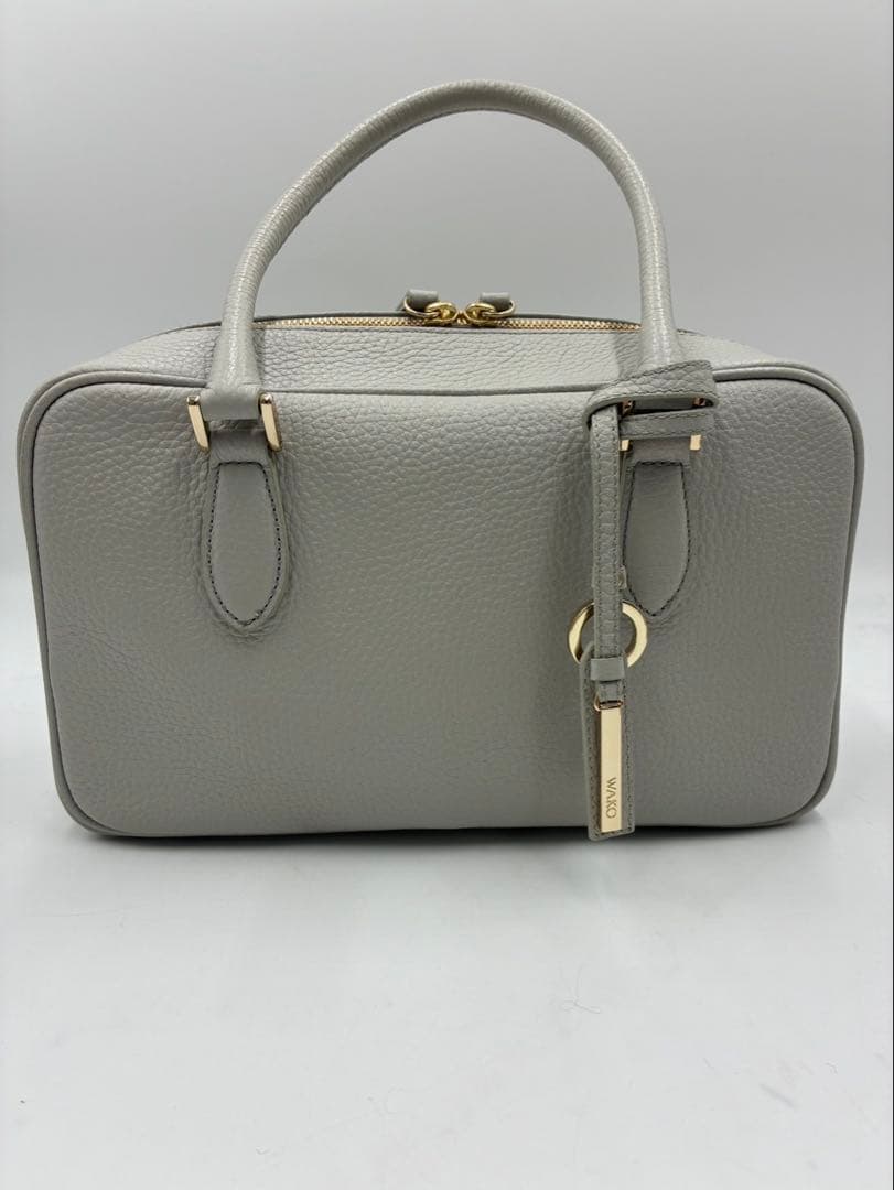 WAKO 銀座和光 WSシリーズ グレー シボ革 ボストンバッグ