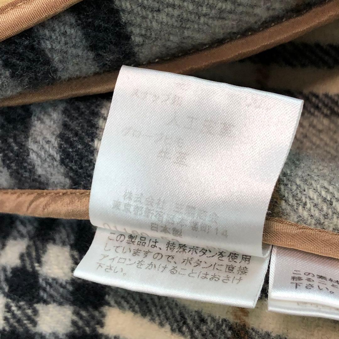 バーバリーブルーレーベル ダッフルコート ノバチェック ベージュ Lサイズ位