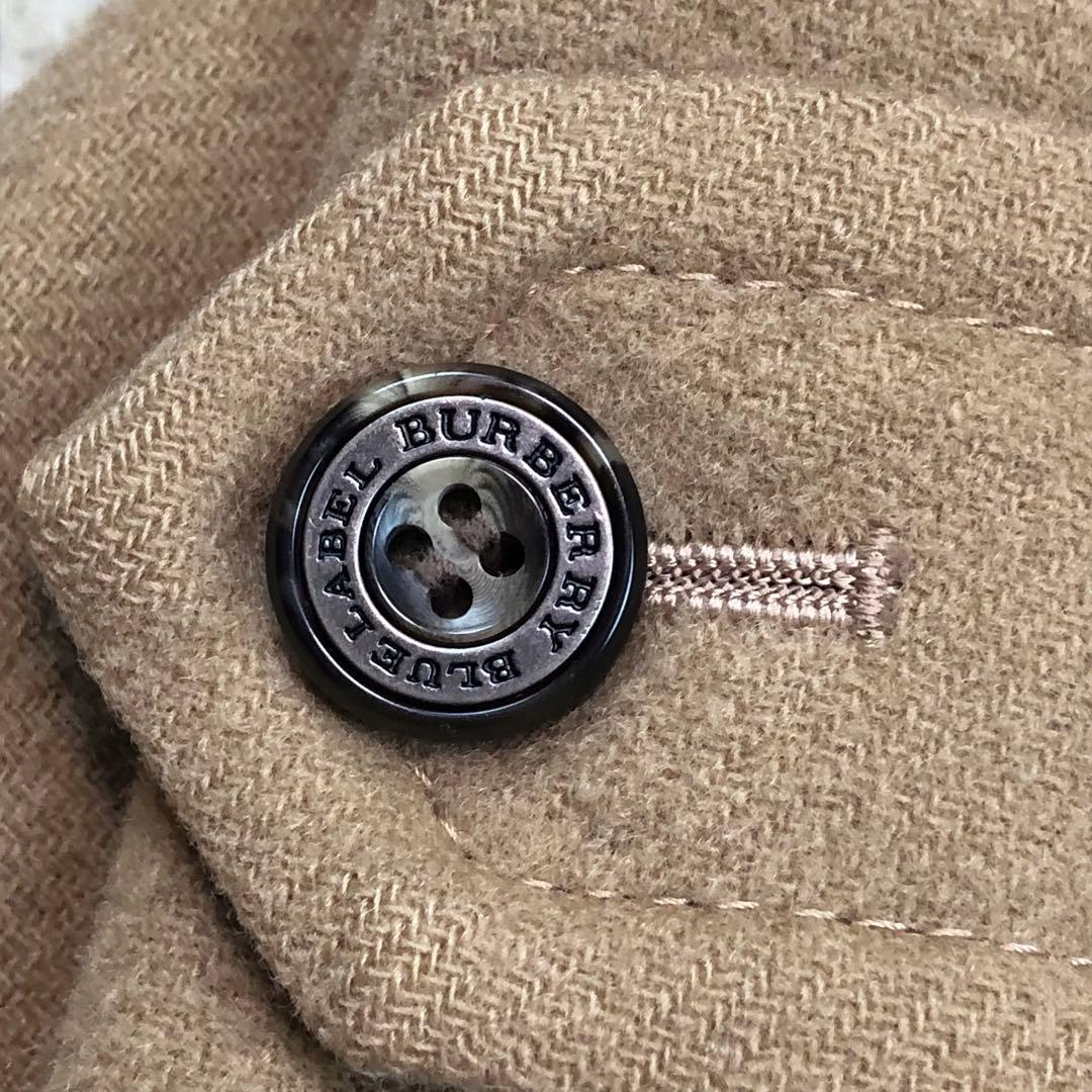 バーバリーブルーレーベル ダッフルコート ノバチェック ベージュ Lサイズ位