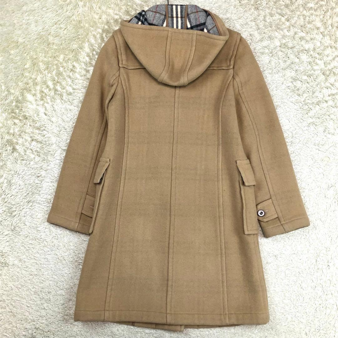 バーバリーブルーレーベル ダッフルコート ノバチェック ベージュ Lサイズ位