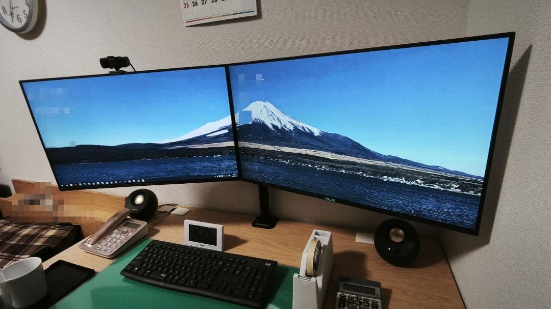 ASUS VZ27EHF 27インチ　2台　モニター用アーム　HDMIケーブル