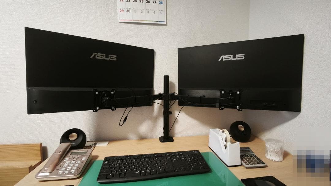 ASUS VZ27EHF 27インチ　2台　モニター用アーム　HDMIケーブル