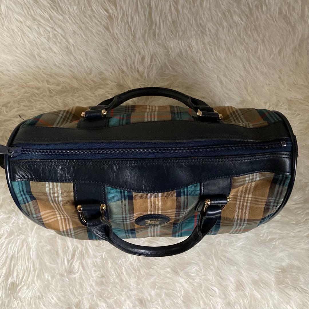 ☆B☆【希少色】BURBERRYミニボストンバッグ ノバチェックキャンバス