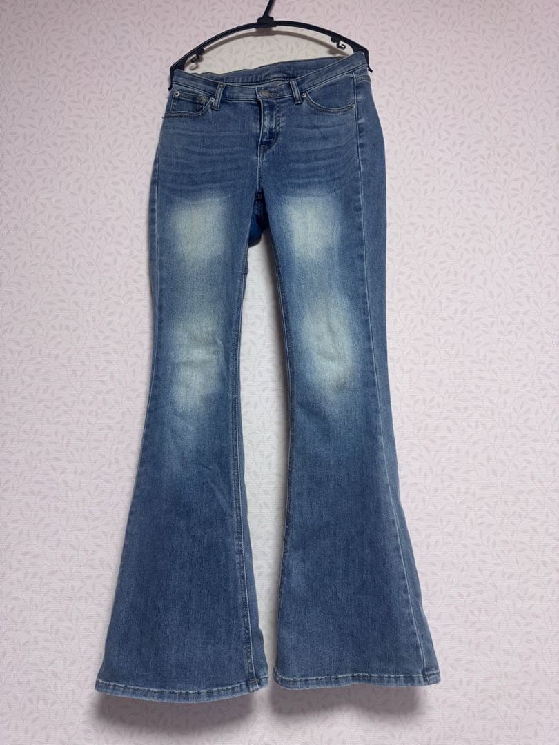 パンツ andmary Heart hip flare denim