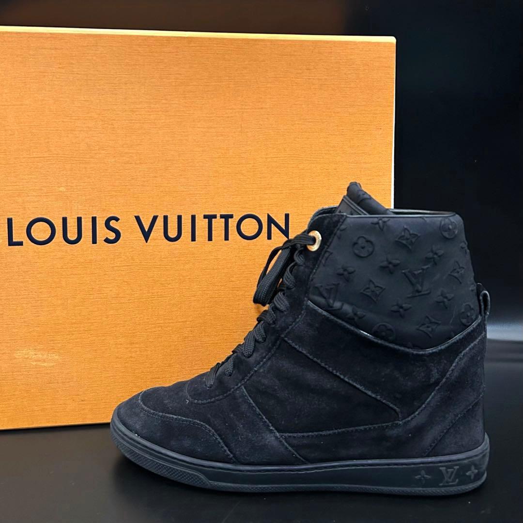 【美品】ルイヴィトン ミレニアムライン ブーツ レディース スエード 黒