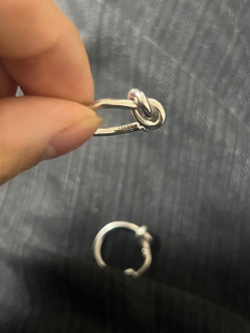 CELINE ノット スモールフープ シルバー ピアス セリーヌ　片耳のみ