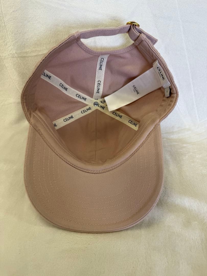 CELINE ピンク　ロゴキャップ　Ｌサイズ