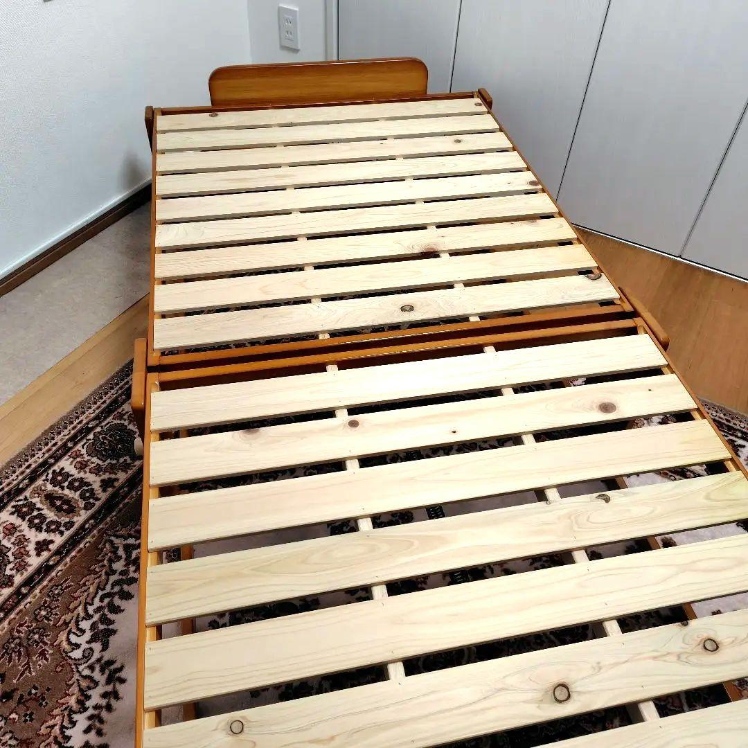 中居木工 折りたたみひのきすのこベッド　ブラウン　ハイタイプ