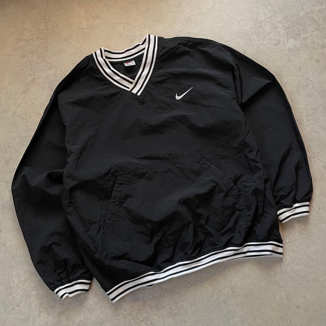 90's NIKE ナイキ ナイロン プルオーバー 銀タグ 黒