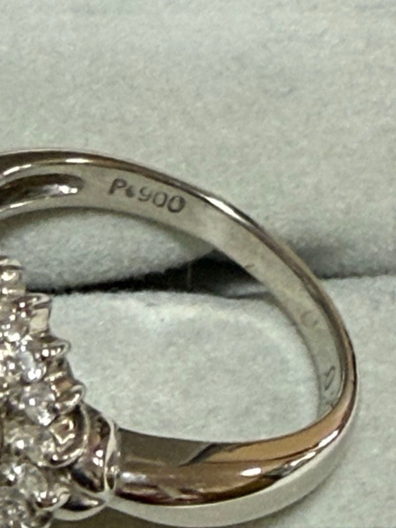 ジュエリーツツミ プラチナダイヤ淡水パールリング10号