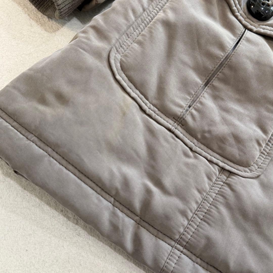 バーバリーブルーレーベル　フード付き中綿コート　ノバチェック　トグル　カーキ　L