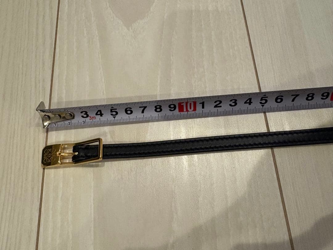 LOEWE ロエベ　アマソナパッドロックベルト　スムースカーフ　ブラックゴールド