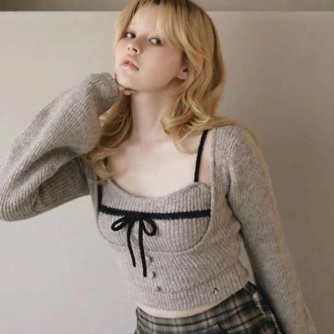 ANDMARY Natalie ribbon set mocha 正規品