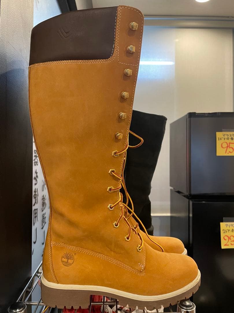 ぴ　キャメル スエード ロングブーツ