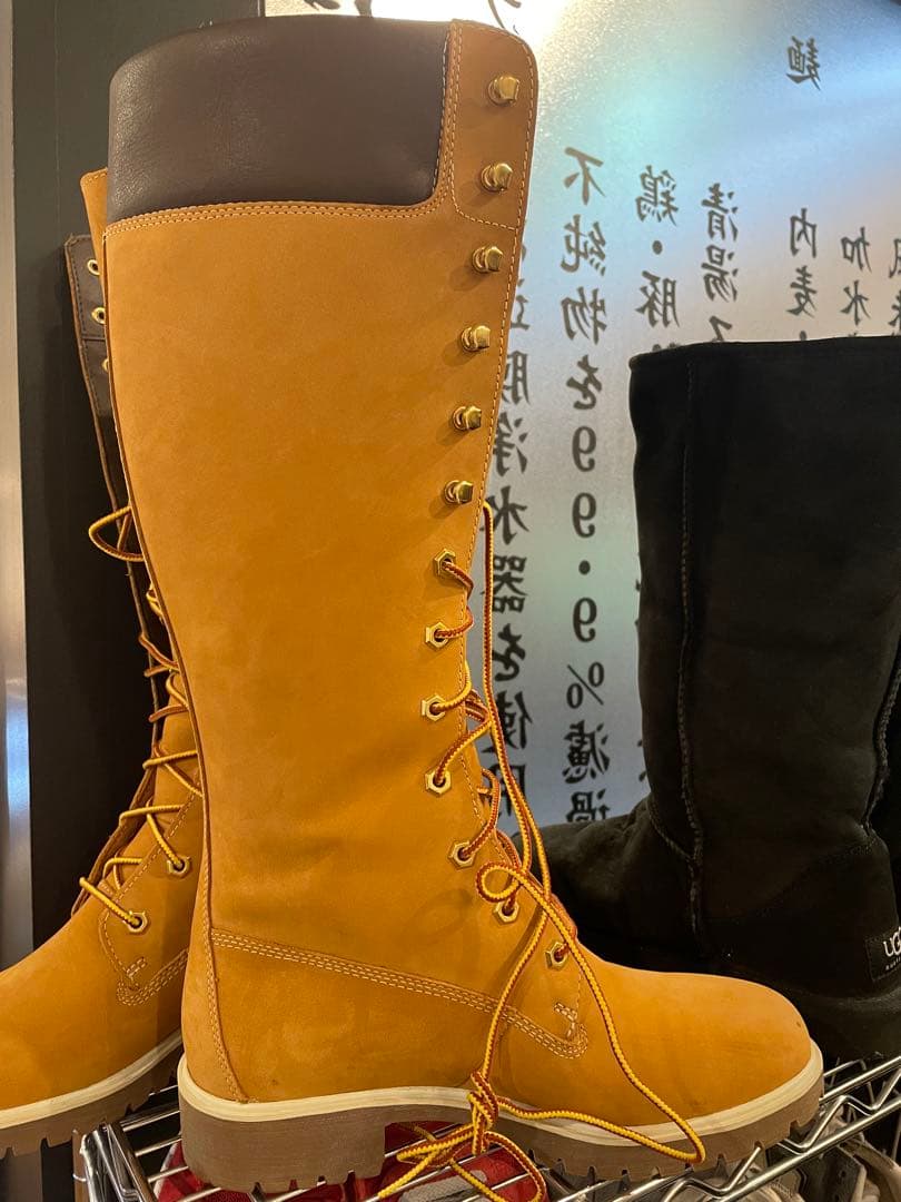 ぴ　キャメル スエード ロングブーツ