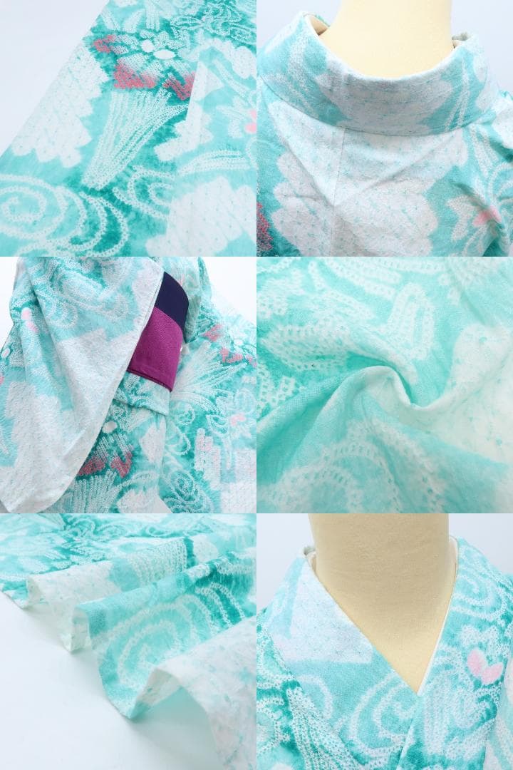 専用Y3490◆有松鳴海絞り 手縫い仕立て 菖蒲 高級浴衣 洗える夏着物