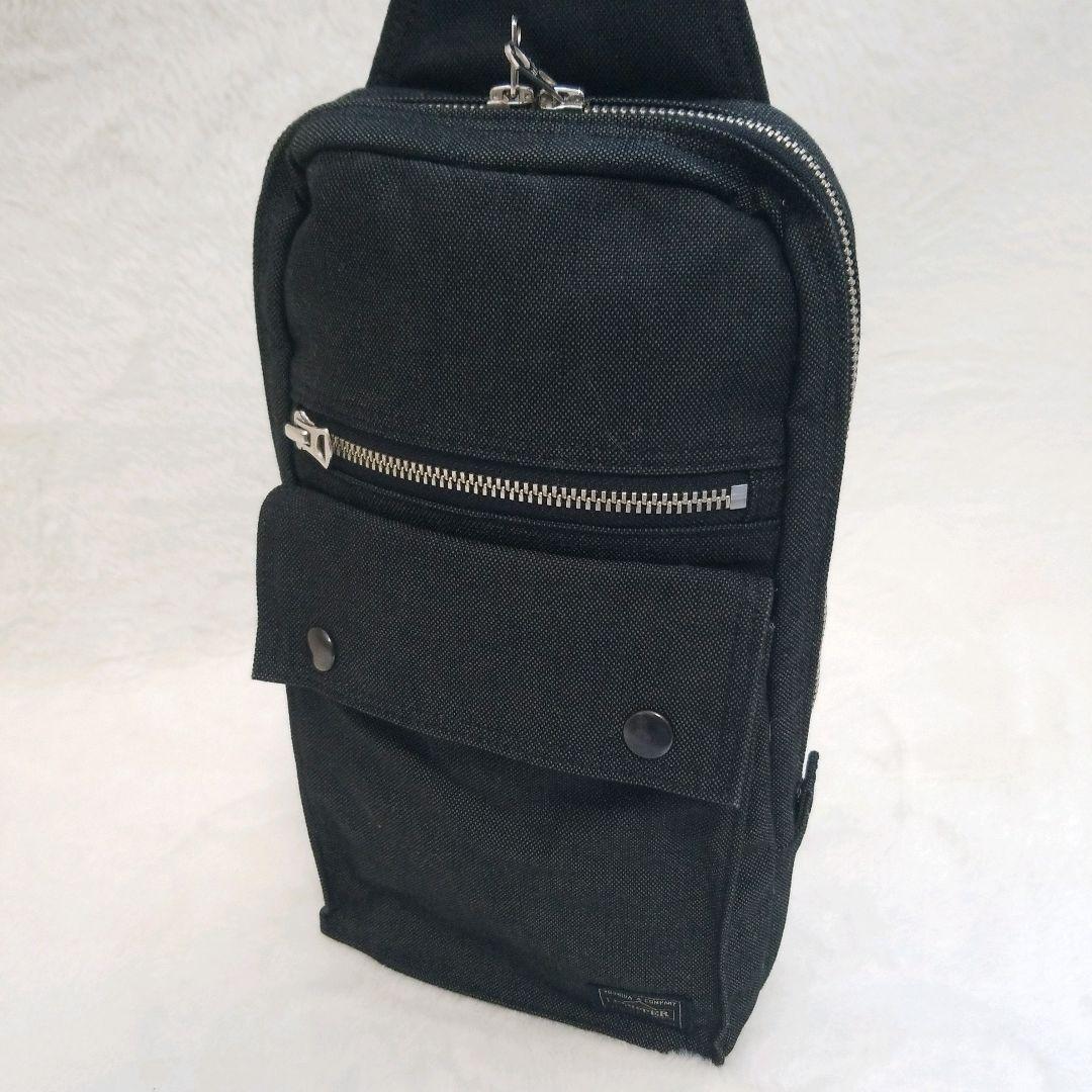 【極美品】ポーター　PORTER　スモーキー　スリングショルダーバッグ　黒　希少