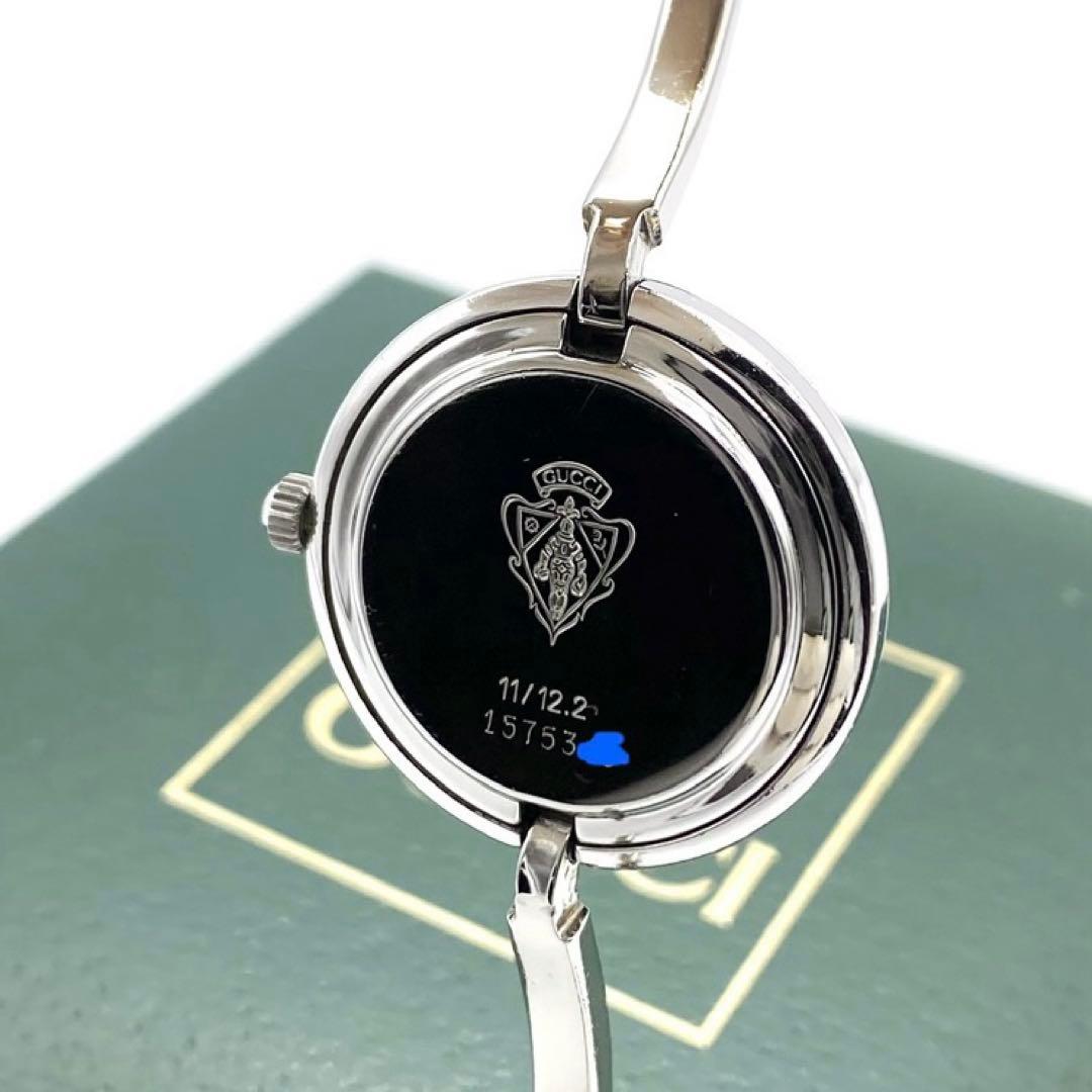 良品☆稼働　GUCCI　チェンジベゼル　シルバー　新品電池　レディース腕時計