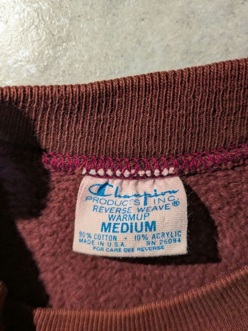 70s Champion リバースウィーブ 単色タグ 青単 アーチロゴ