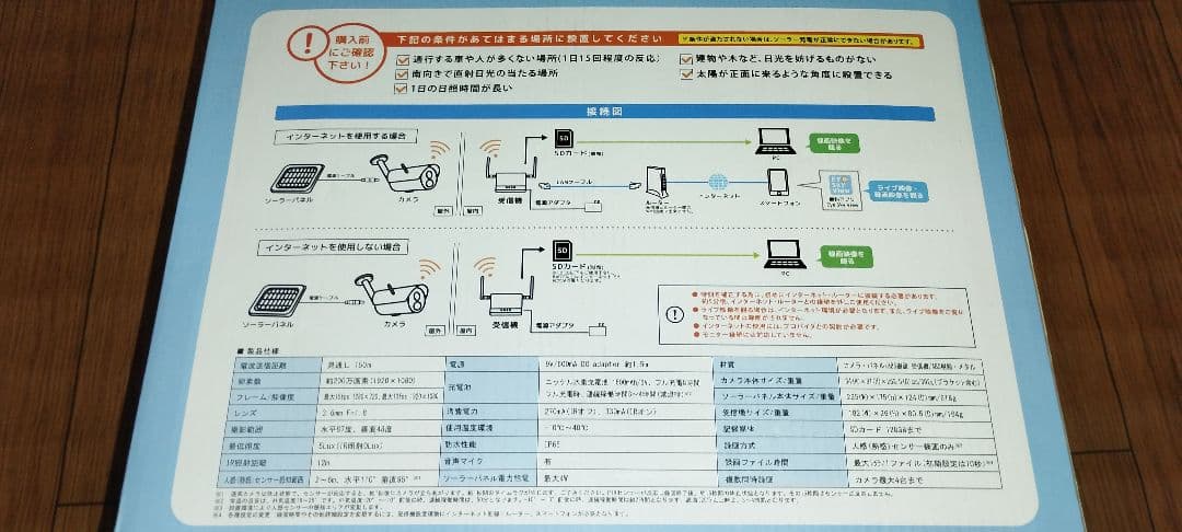 新品未使用 送料込 ソーラーバッテリー防犯カメラ