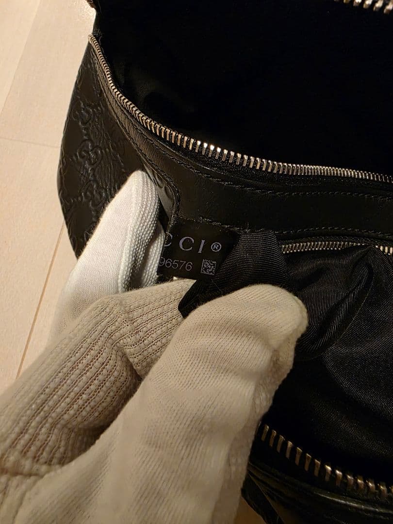 グッチ　GG シマ　レザー　ウエストバッグ　ボディバッグ