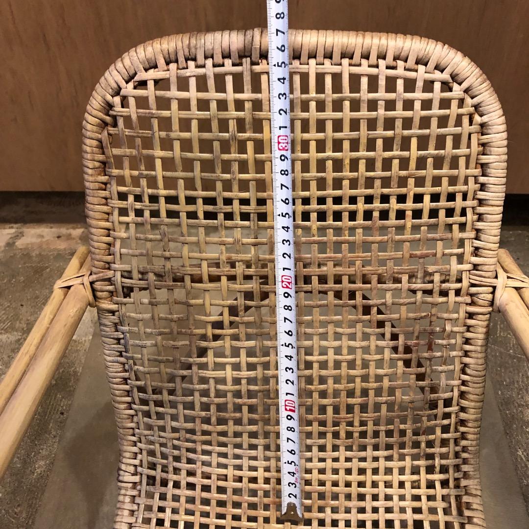 【ラタン】アーム付き　ロッキングチェア　ラタン家具　ラタン椅子　ヴィンテージ