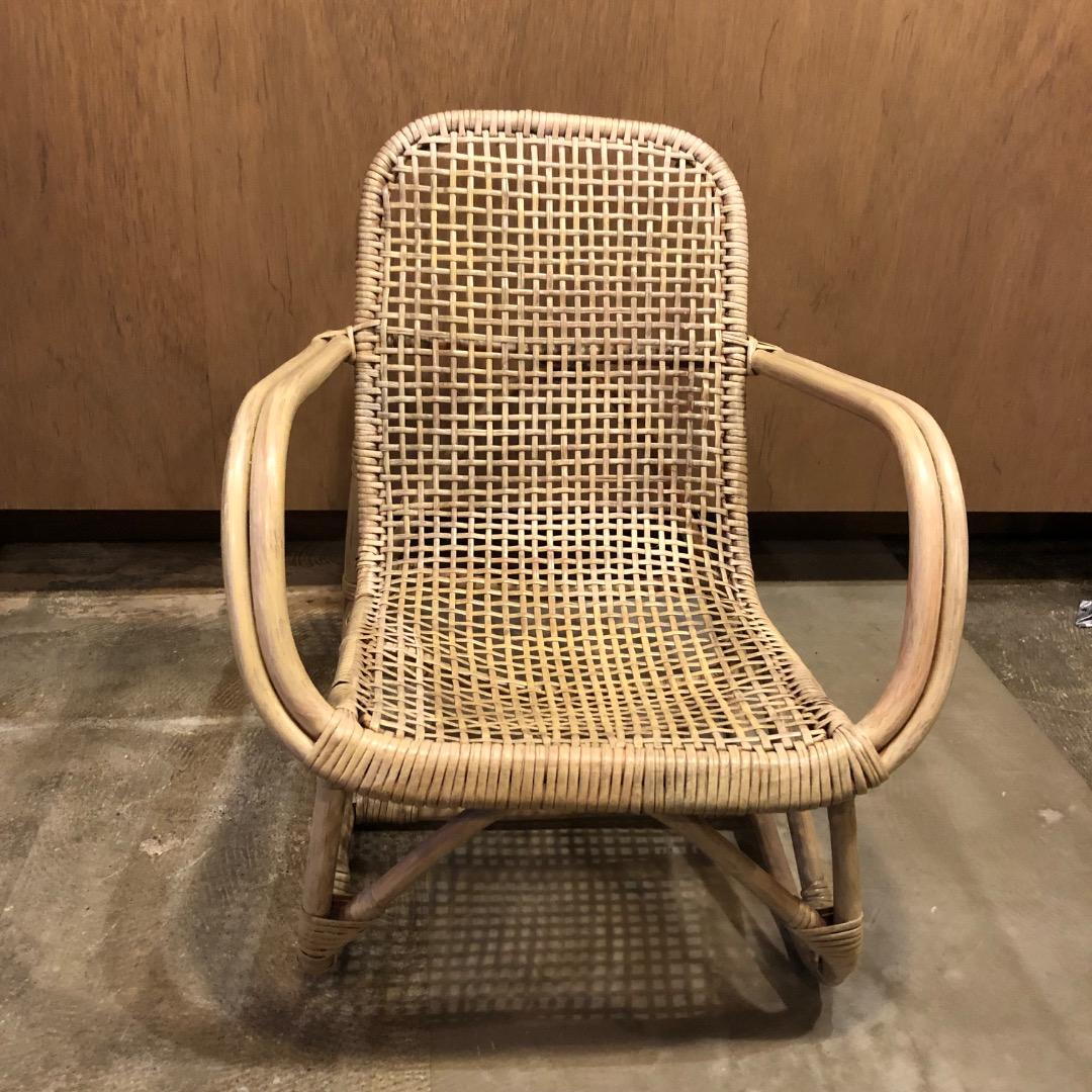 【ラタン】アーム付き　ロッキングチェア　ラタン家具　ラタン椅子　ヴィンテージ