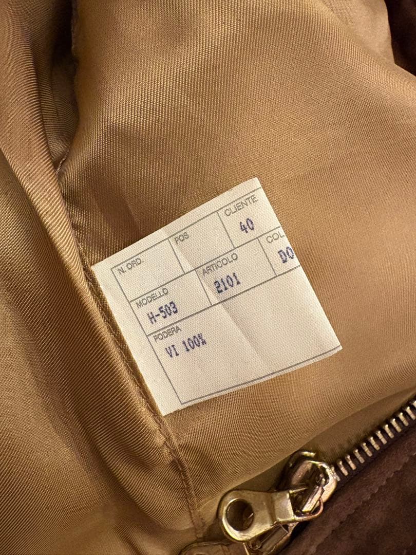 CINQUANTA ブラウン スエード シングルライダースジャケット　46