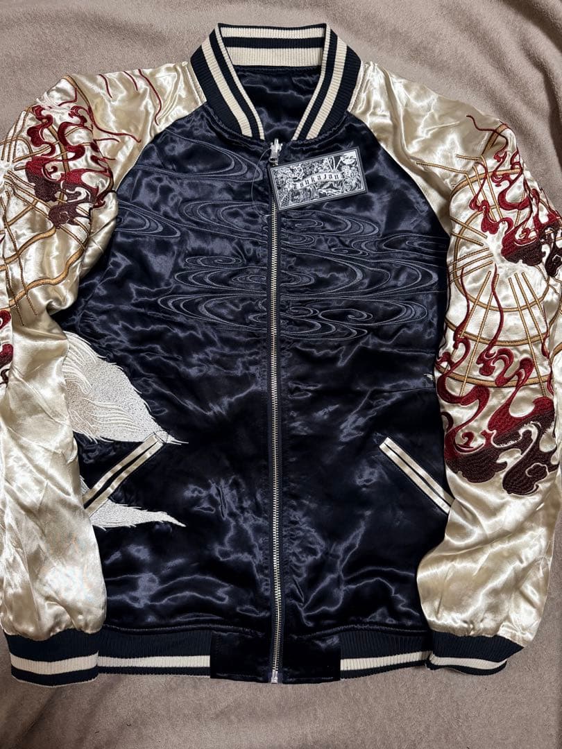 未使用 ２面用 GO COO キツネ 日本 スカジャン 美品 レーヨン