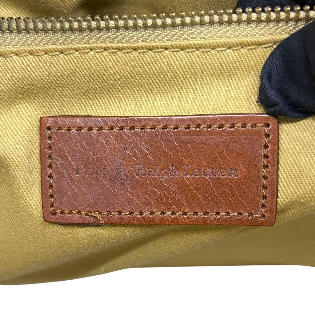 ポロラルフローレン☆2way ブラックウォッチ ボストン PVC レザー 大容量