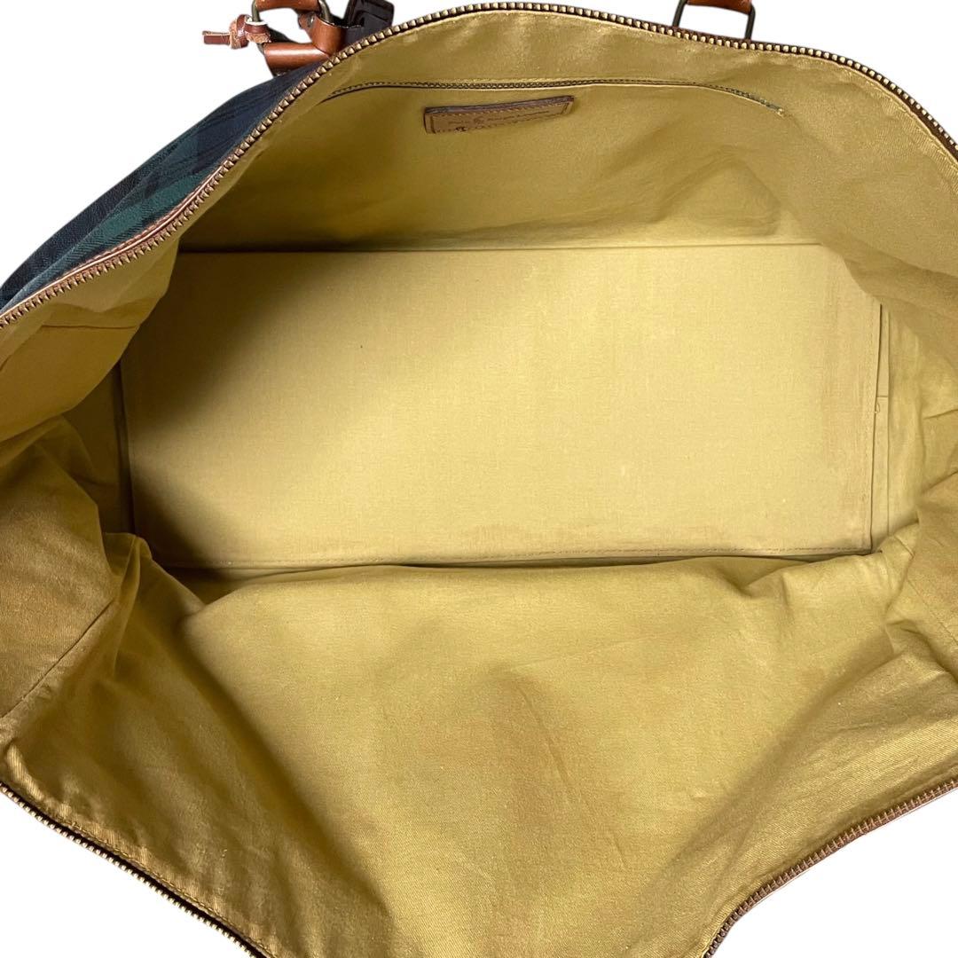 ポロラルフローレン☆2way ブラックウォッチ ボストン PVC レザー 大容量