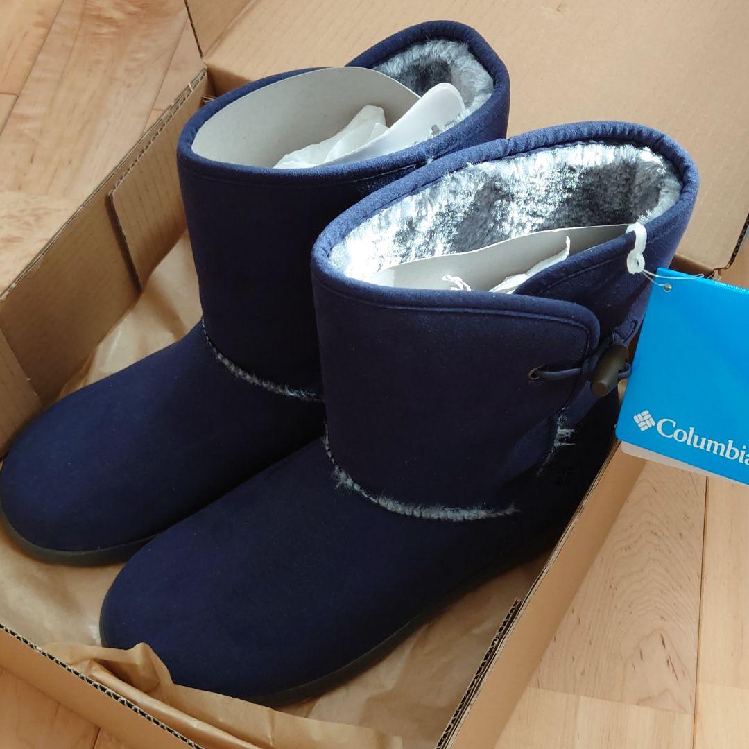 新品　コロンビア　ショートブーツ　ネイビー　25cm 内側ボア　ユニセックス
