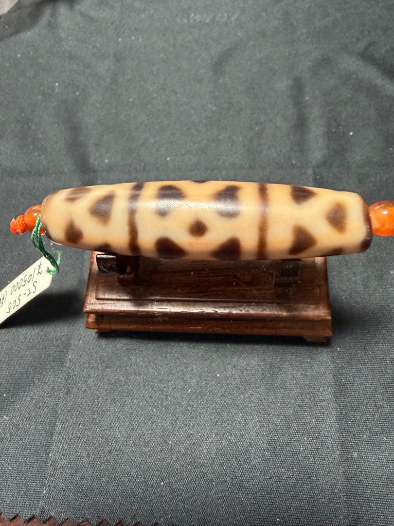 良品天珠‼️西蔵老礦紅朱砂亀甲寿長寿紋金剛四眼天珠